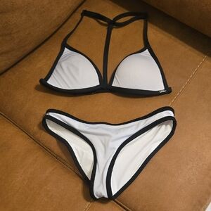 PINK Victoria's Secret Black and White Bikini Set